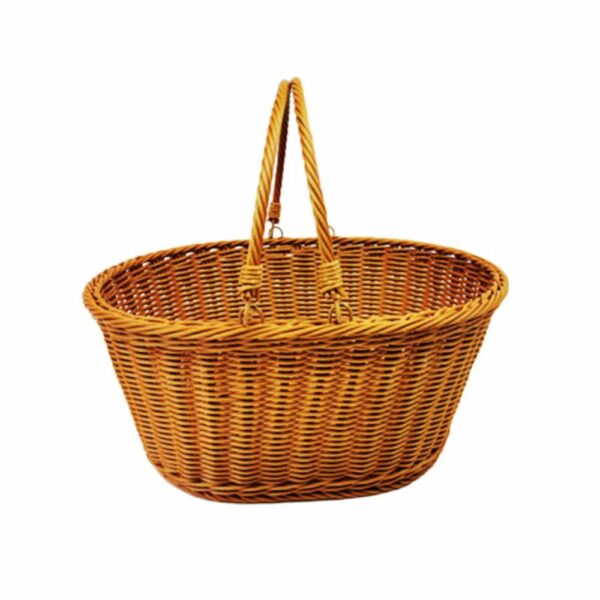 Panier pique-nique rond en osier naturel - 2 à 4 personnes