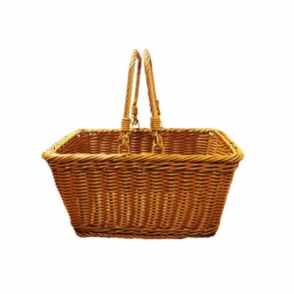 Panier pique-nique rectangulaire en osier naturel - 2 à 4 personnes
