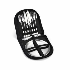 Ensemble de 12 couverts de pique-nique - argenté