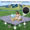 Tapis de pique-nique jaune à carreaux, 3 couches – Image 2